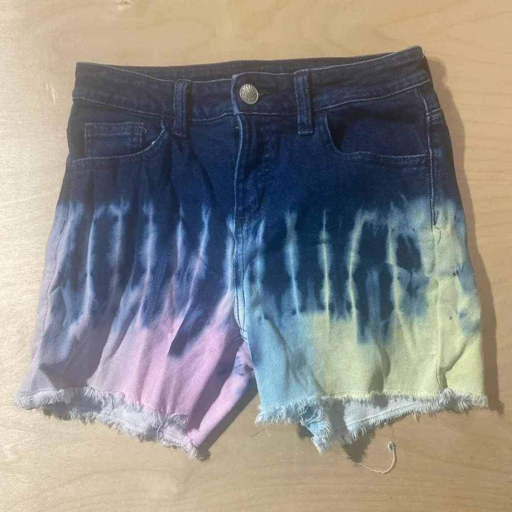 Justice Multicolor Tie-Dye Jean Shorts 16 (GA)